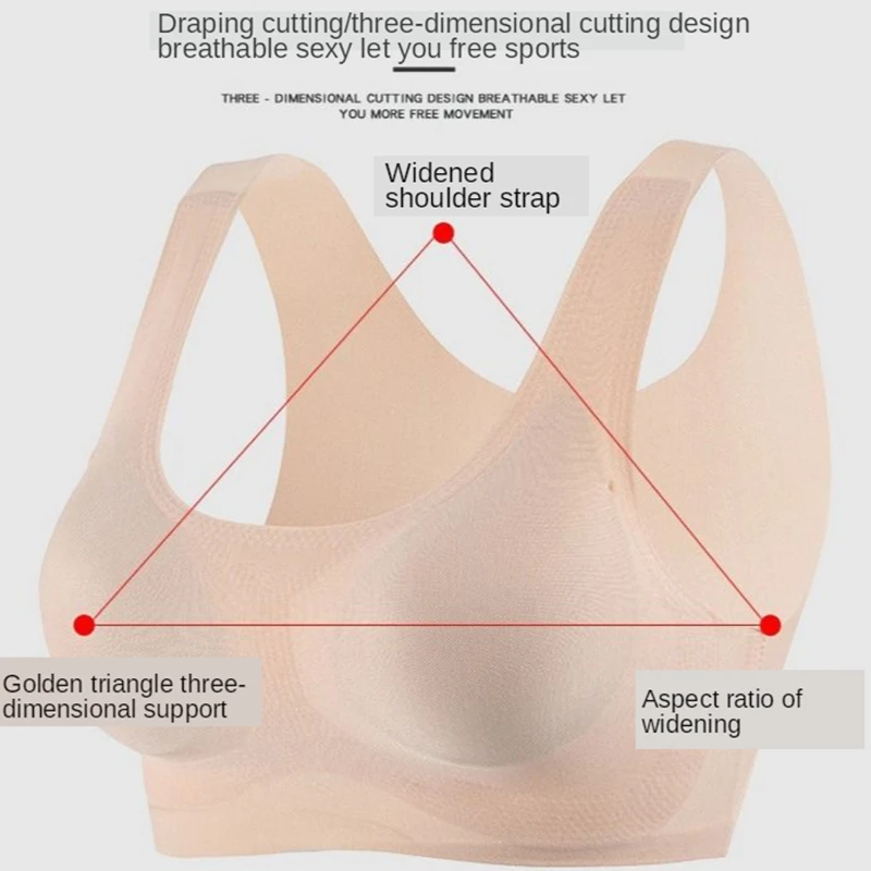

40-110kg Plus Size Seamless Sleep Bra Without Underwire Women Cozy Breathable Vest Solid Underwear Lady Sport Brassiere Lingerie