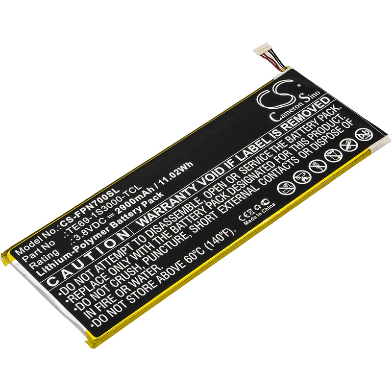 

CS 2900mAh / 11.02Wh battery for FisherPrice Nabi 7, NBFP07MKG, NBFP07PMKG TE69-1S3000-TCL
