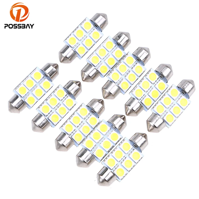 POSSBAY 10 шт. 36 мм 5050 6SMD белый микро общий автомобиль гирлянда для салона Купол