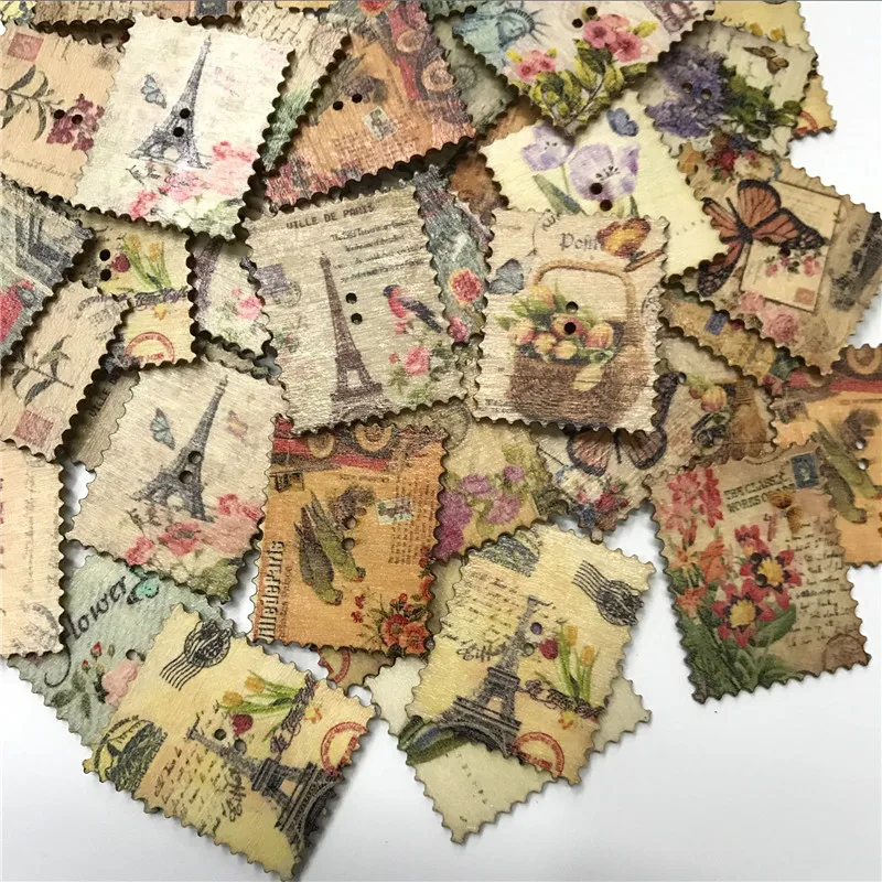 20 шт. квадратные винтажные штампы в виде башни деревянные фотообои для детских