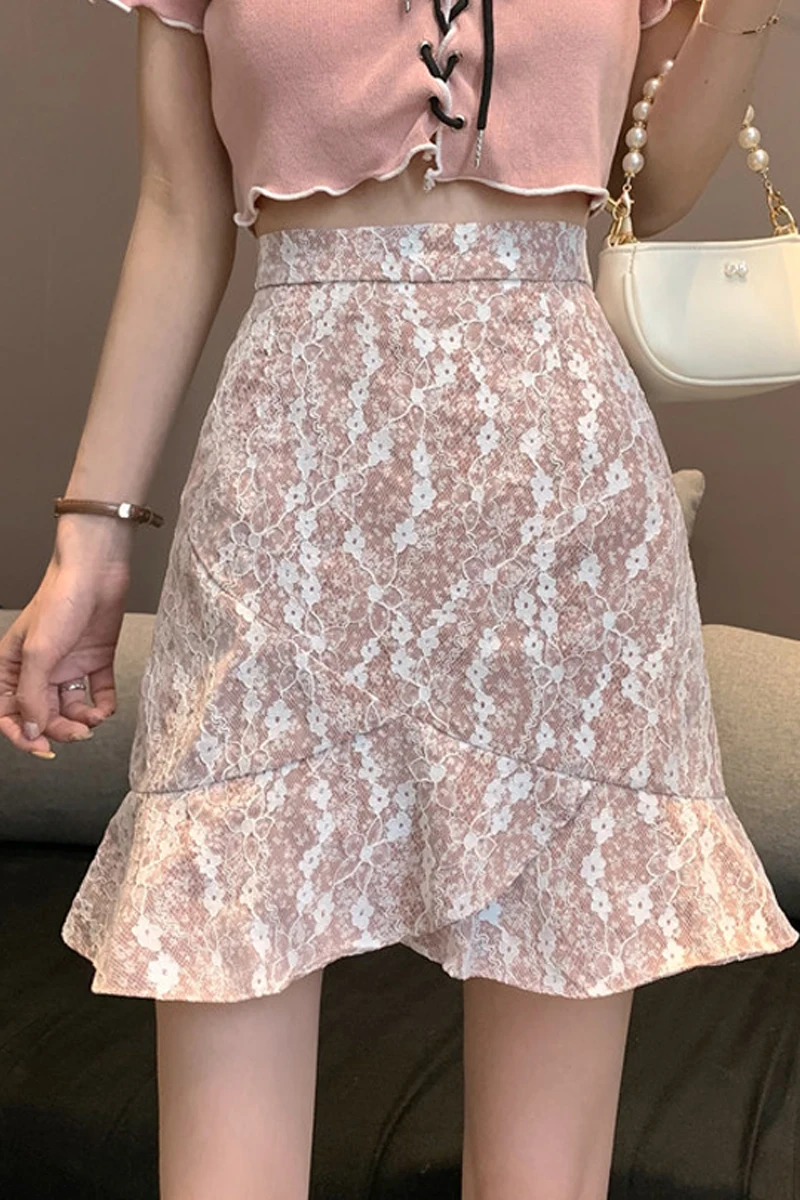 

2021 Summer irregular hip skirt high waist A-line skirts women
