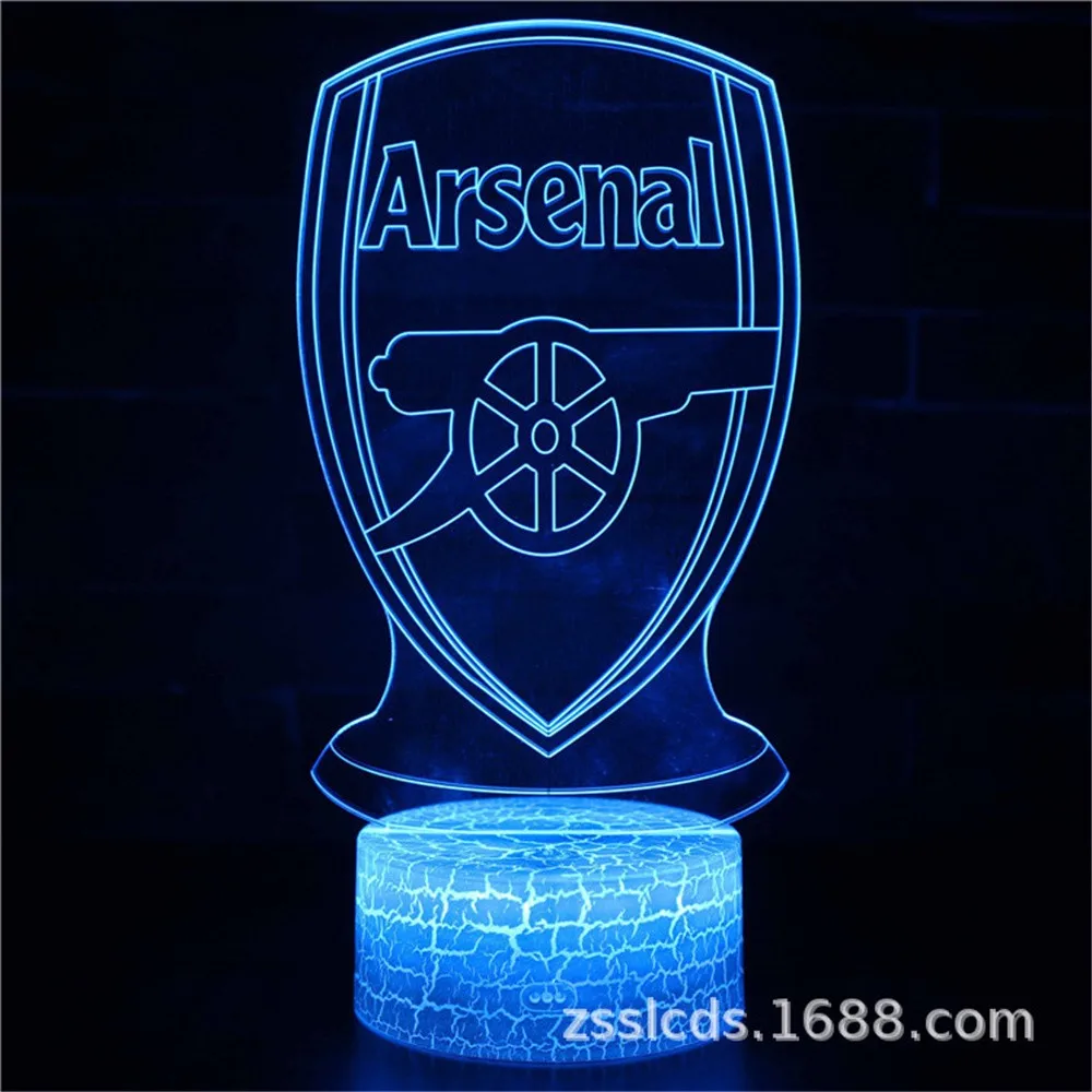 

Football Team Logo Series 3d Colorful Night Light Ball Lamp On The Bedside Table Teen Room Decoration Club Yarichin Mood Desk