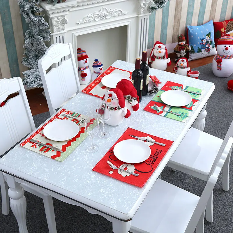 

Christmas Placemats Snowflake Placemats for Dining Table Waterproof Table Mats Holiday for Christmas Table Decorations