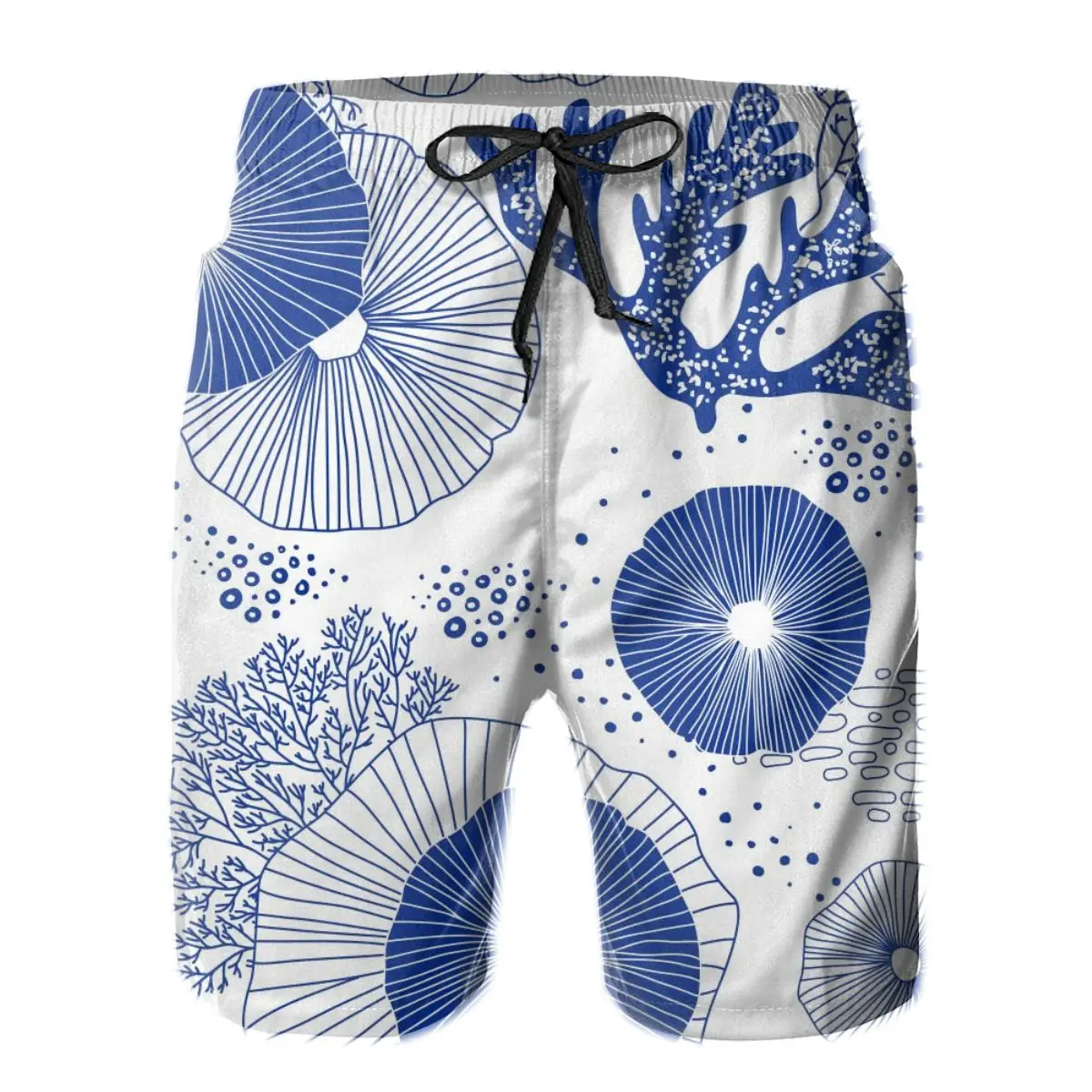

Мужские пляжные шорты, быстросохнущие мужские плавки, мужской купальник с синими кораллами и водорослями, пляжная одежда, пляжные шорты для...