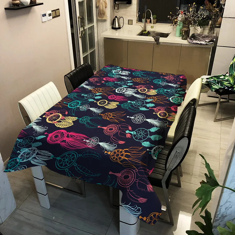 

Dreamcatcher printing pattern washable decorative household waterproof tablecloth