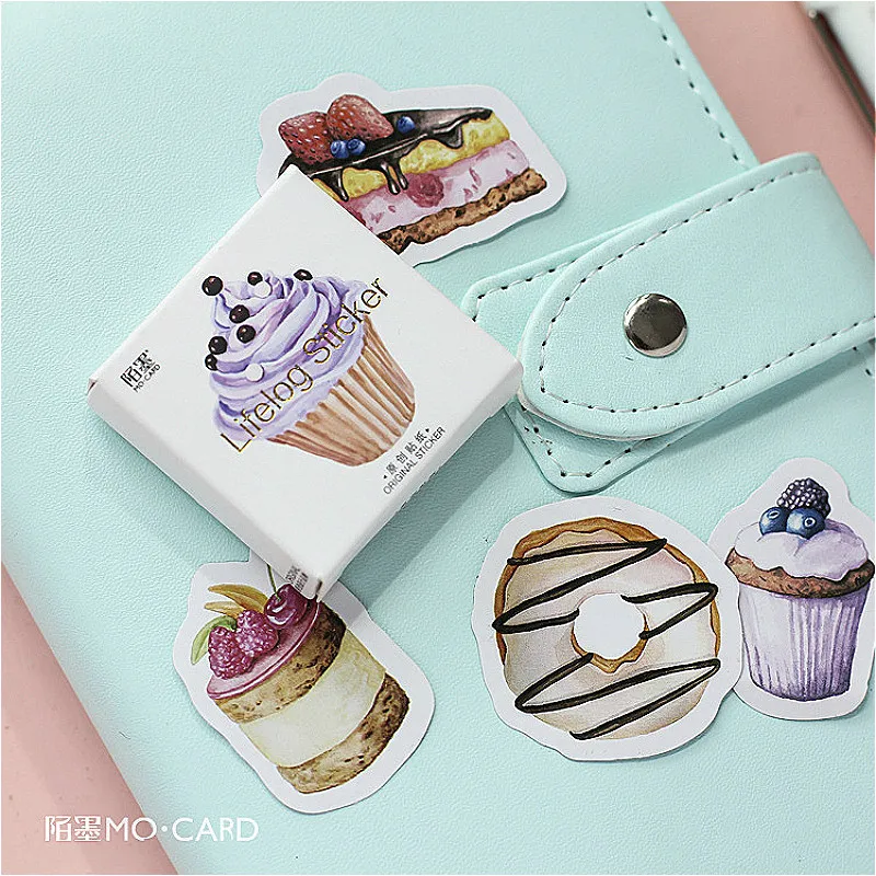 1pcs New Delicate Purple Cake Stationery Sticker Decorative Adhesive Practical Cartoon Scrapbooking Decoration Diary Stickers | Канцтовары