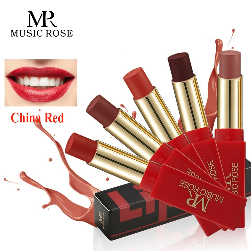 Музыка Роза классический китайский красный матовый Фирменная помада макияж