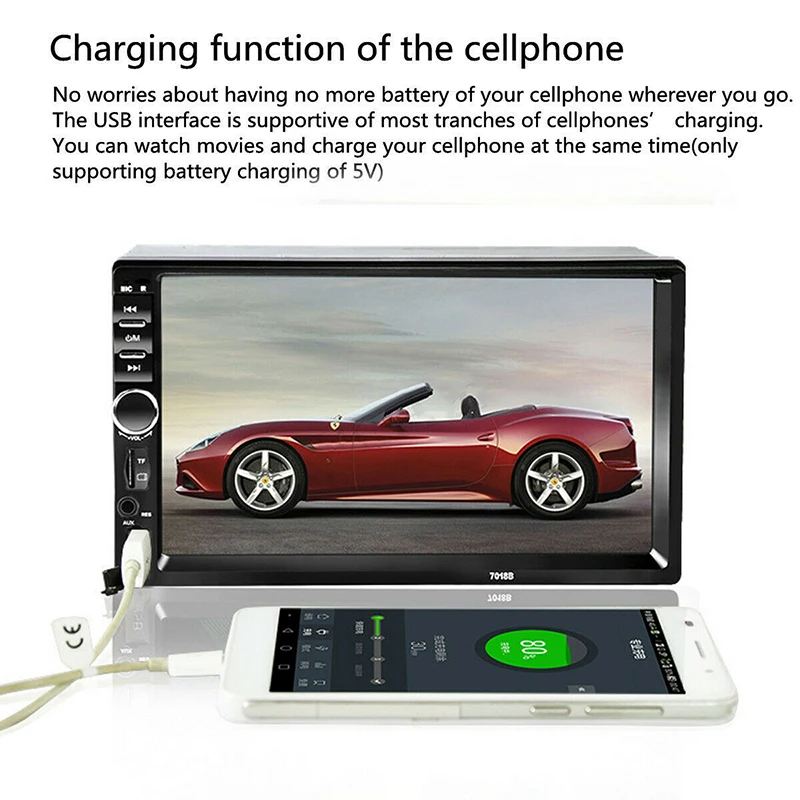 " lcd сенсорный экран автомобильный Радио плеер громкой связи HD 2DIN Bluetooth Авто Радио для стерео-Радио автомобильной MP5 плеер FM/USB 2,0 Камера заднего вида