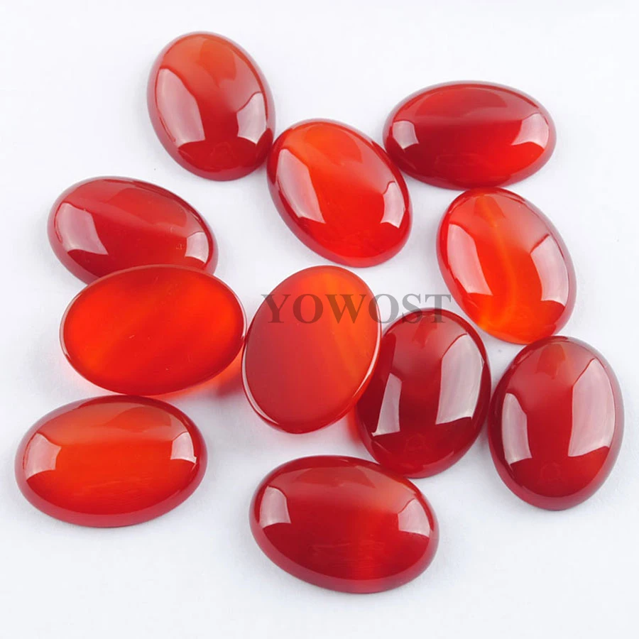 

YOWOST Dark Red Agates Gem Stones Oval Cabochon CAB No Hole 18x25x7mm For Making Jewelry 10pcs/Lot IU3064