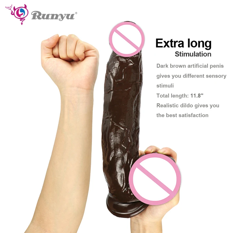 Большой фаллоимитатор 30 см без вибратора на присоске большой реалистичный