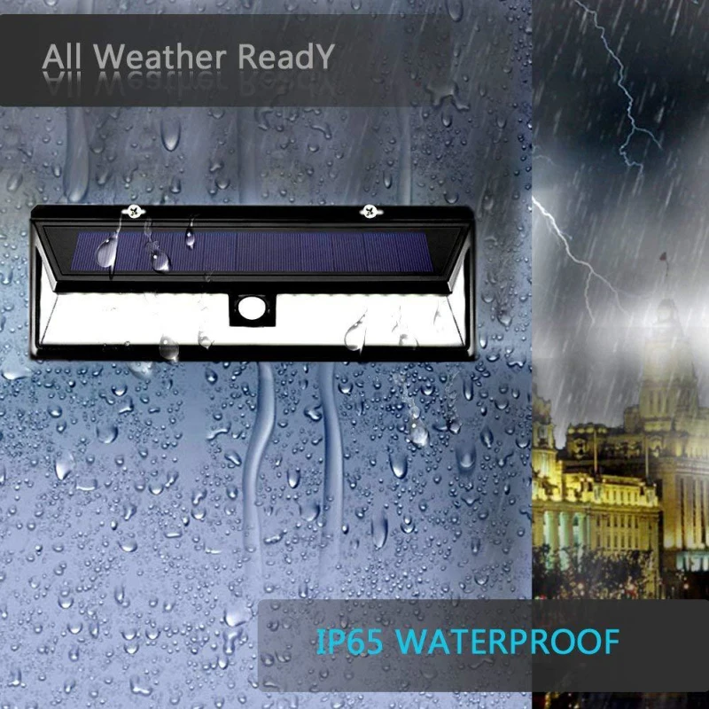 Уличная настенная лампа с пассивным ИК датчиком движения 180 светодиодов COB 3