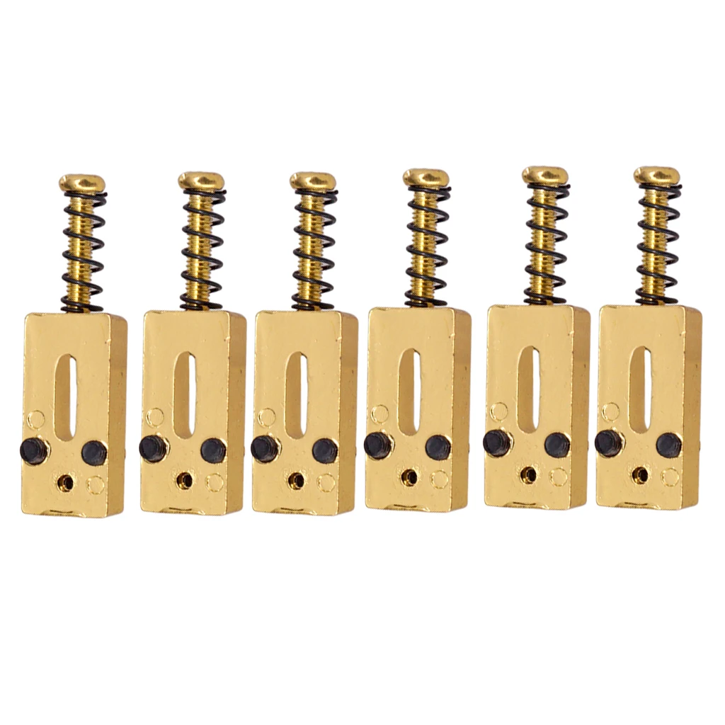 

Tooyful 6Pcs Vintage Roller Saddle Guitar Bridge String Saddles for Electric Guitar Bridge Parts
