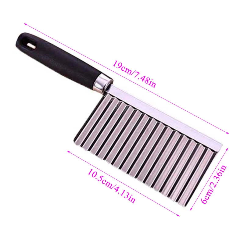 

Stainless Steel Wave Knife Useful Potato Cutting Corrugated Knife Fries Chips Cutter Slicer Cooking Tool Kitchen Gadget