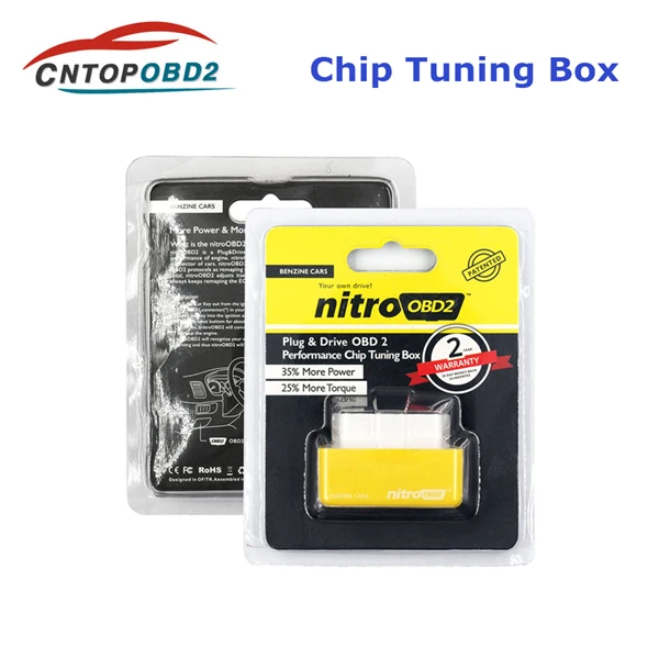 Yellow For Benzine Nitro OBD2 ECOOBD2 полный чип-тюнинг Nitro OBD2 Eco OBD2 вилка и драйвер для дизельного бензина автомобиля для интерфейса OBDII - Цвет: Yellow For Benzine