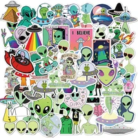 50 pcs outer space stickers toys for children alien ufo astronaut rocket ship planet sticker to scrapbooking skateboard laptop