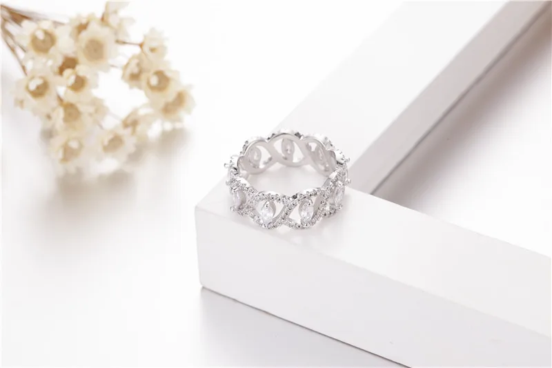 Женское Обручальное кольцо из серебра 925 пробы с фианитом|Кольца| |