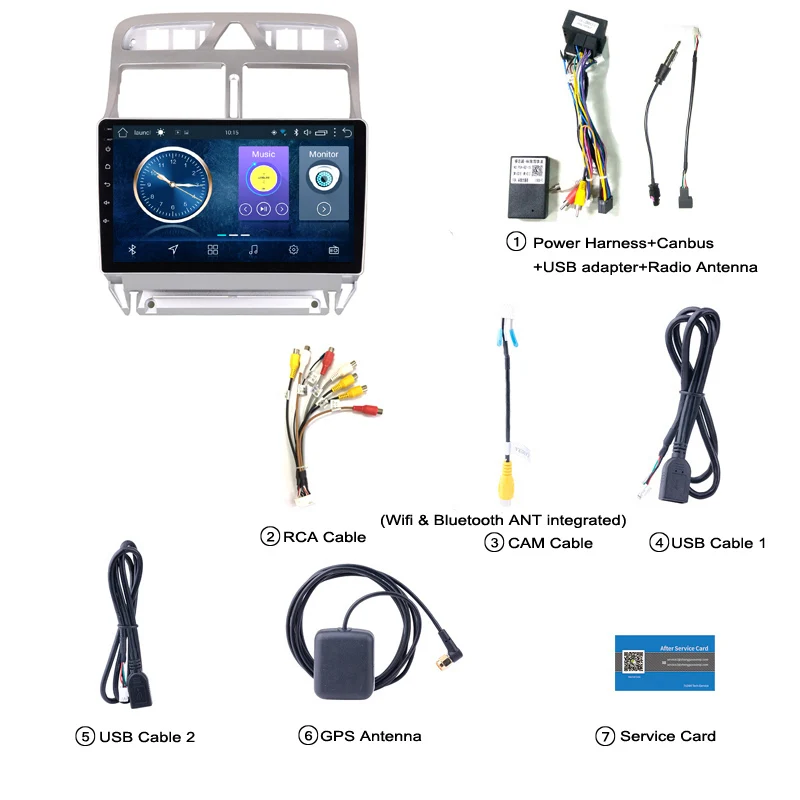 Автомобильный DVD видеоплеер Wanqi Android 9 1 GPS навигация Мультимедиа для peugeot 307 Радио