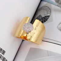 bride talk fashion vintage style cubic zirconia rings for women jewelry accessories luxury big retro brushed finish finger ring