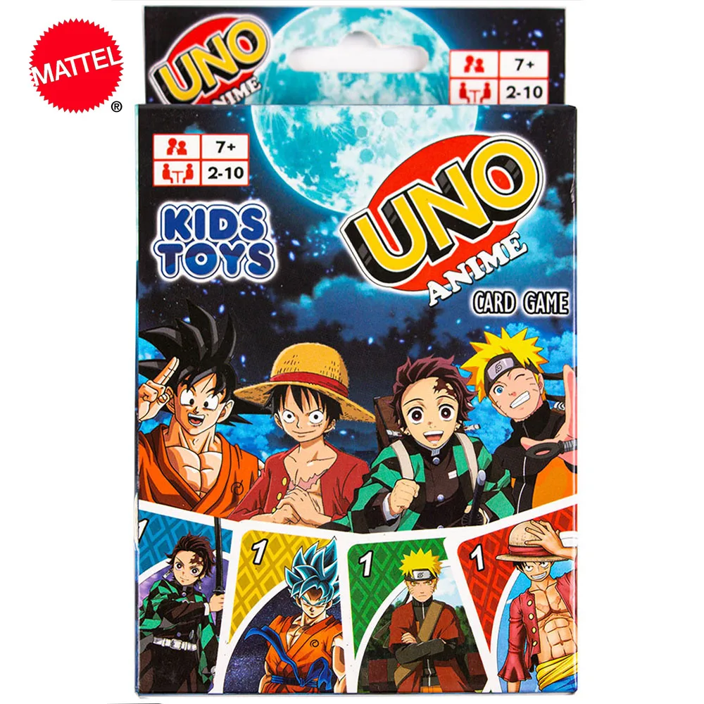 Mattel карточные игры UNO Аниме фигурки One Piece веселый покер семейная Вечеринка
