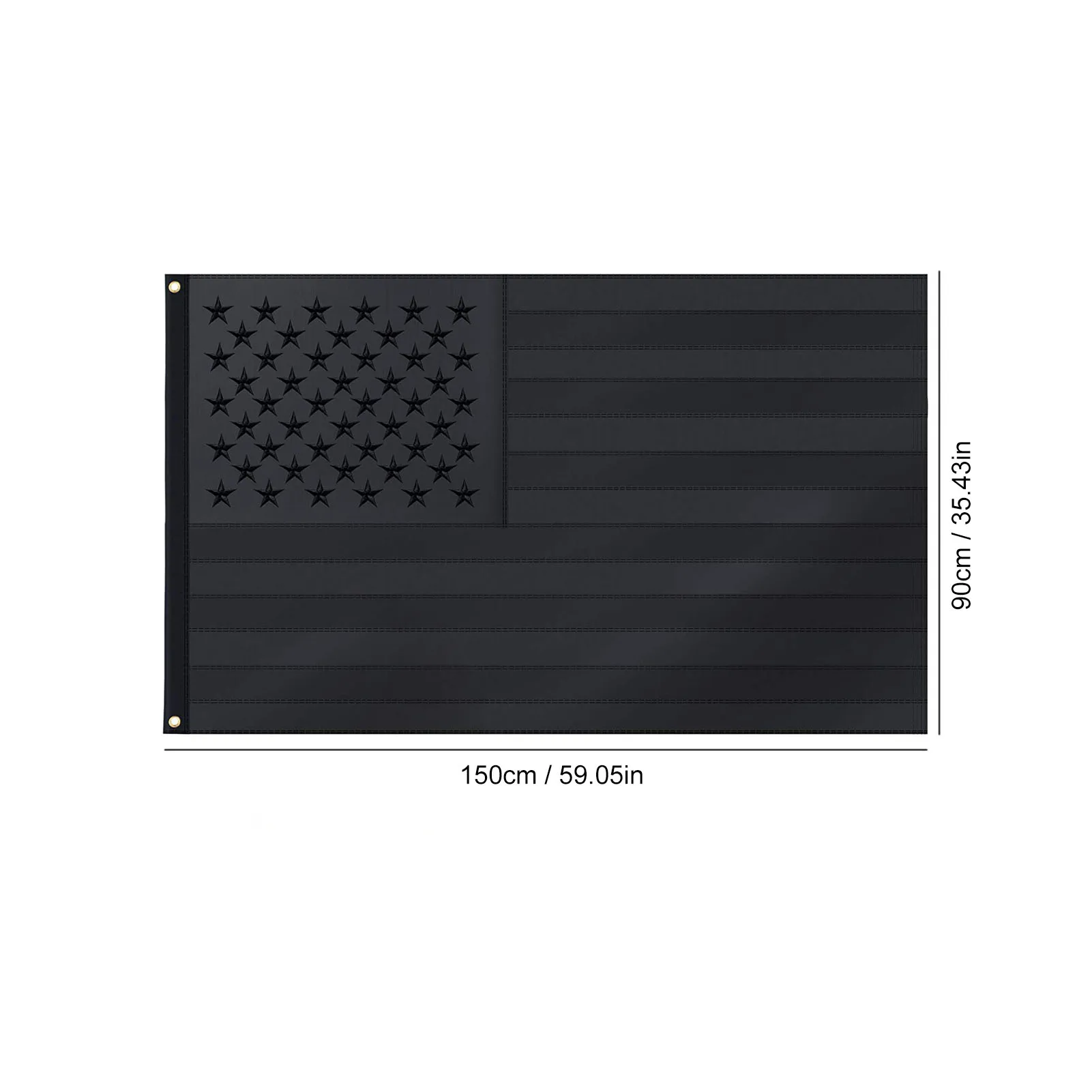 

All Black American Flag With Grommets Garden Home Decorations Outdoor Banner Flag Fade Polyester Banner Resistant Outside Porch