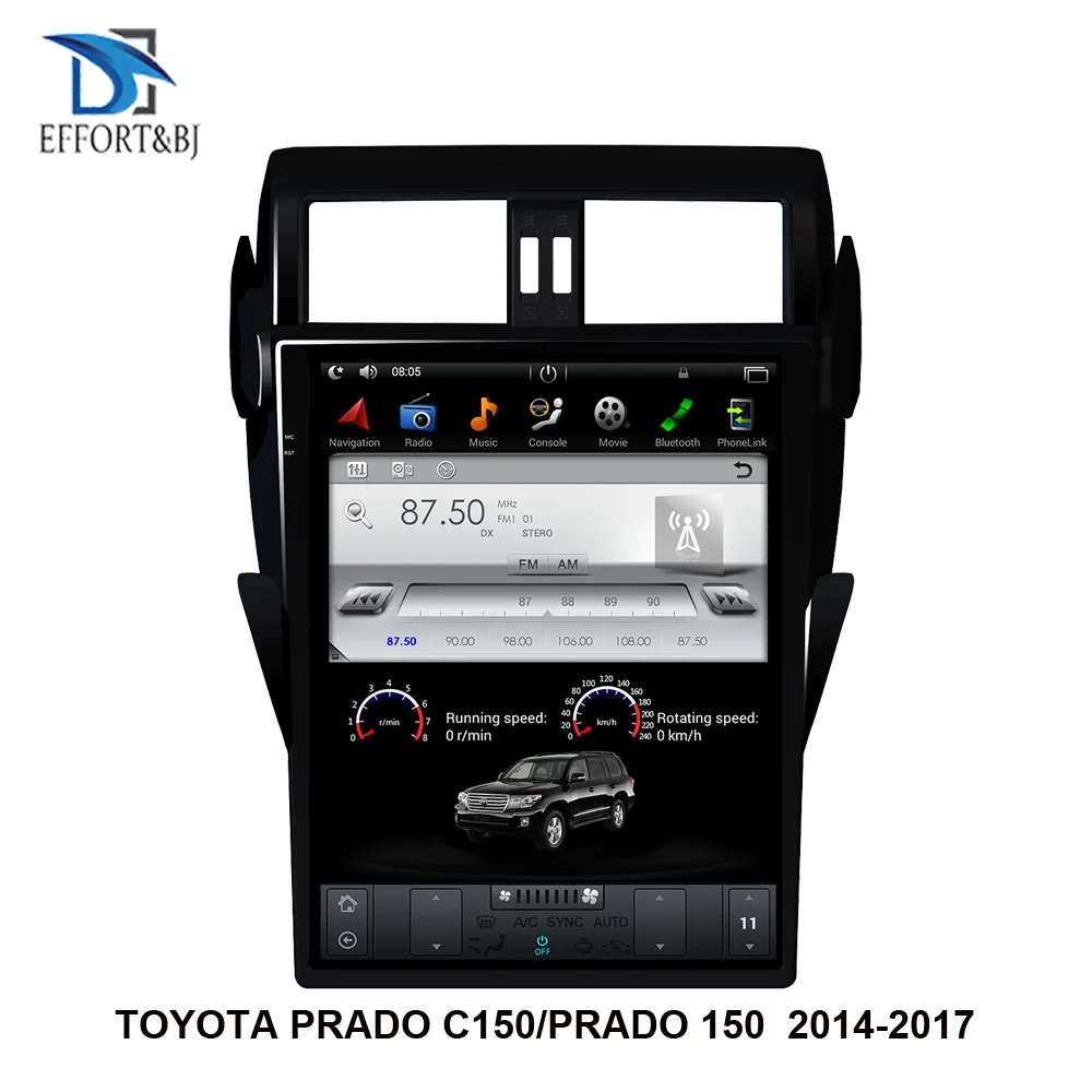 

Автомобильный GPS-навигатор в стиле Тесла на Android 9,0 для TOYOTA Prado/Land Cruiser 150/LC150 2014-2017, автомобильное радио, стерео, мультимедийный плеер