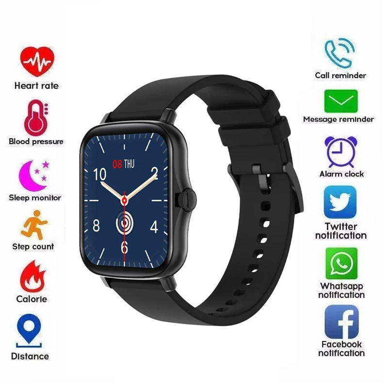 

2021 Смарт-часы для мужчин и женщин Смарт-часы с пульсометром Шаг Калорий Фитнес-трекер спортивный браслет для смарт-часов Apple Android