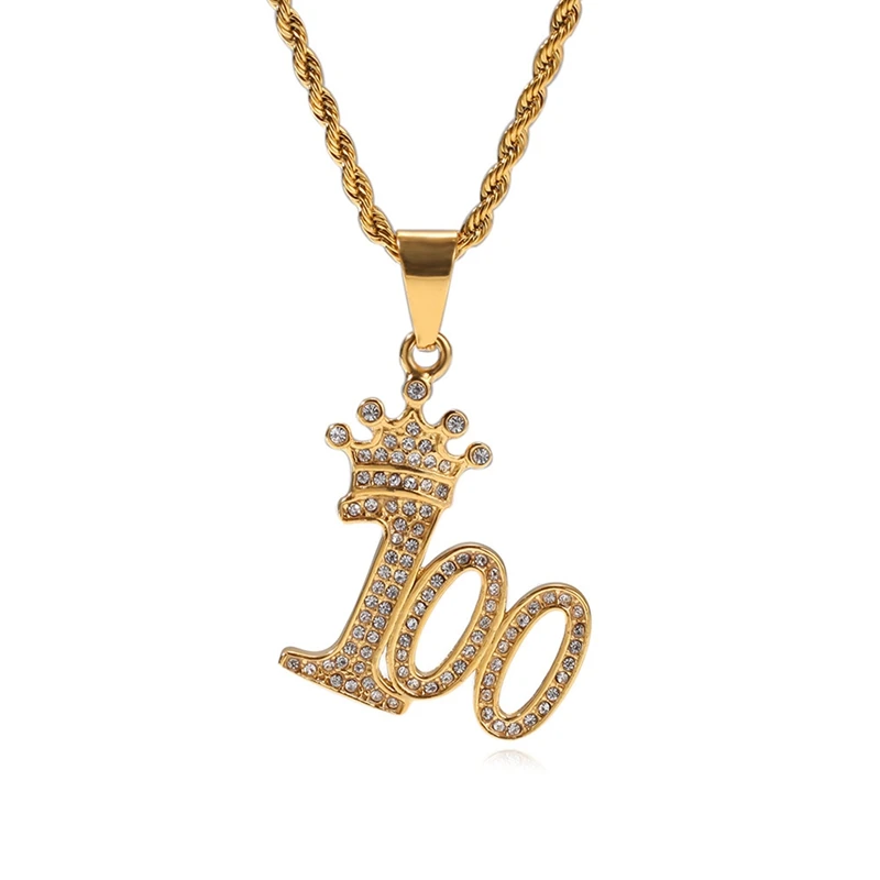 Хип хоп корона кулон ожерелье мужские ожерелья из нержавеющей стали