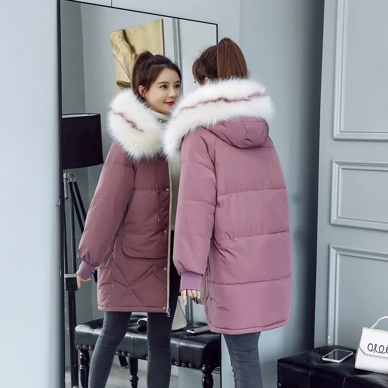 

2020 winter new bread jacket mid-length down jacket women fashion padded jacket Korean fashion loose padded jacket women