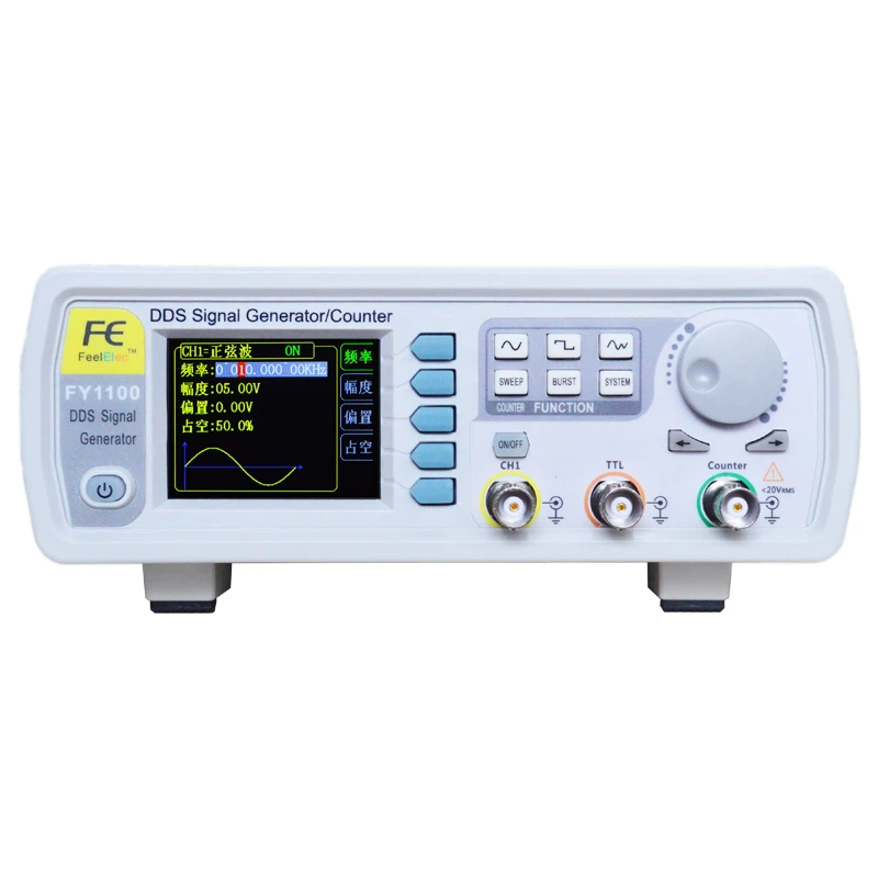 

FY1100-5M Single Channel Signal Generator DDS Signal and TTL Level Output Waveform Pulse Function Frequency Meter Signal Source