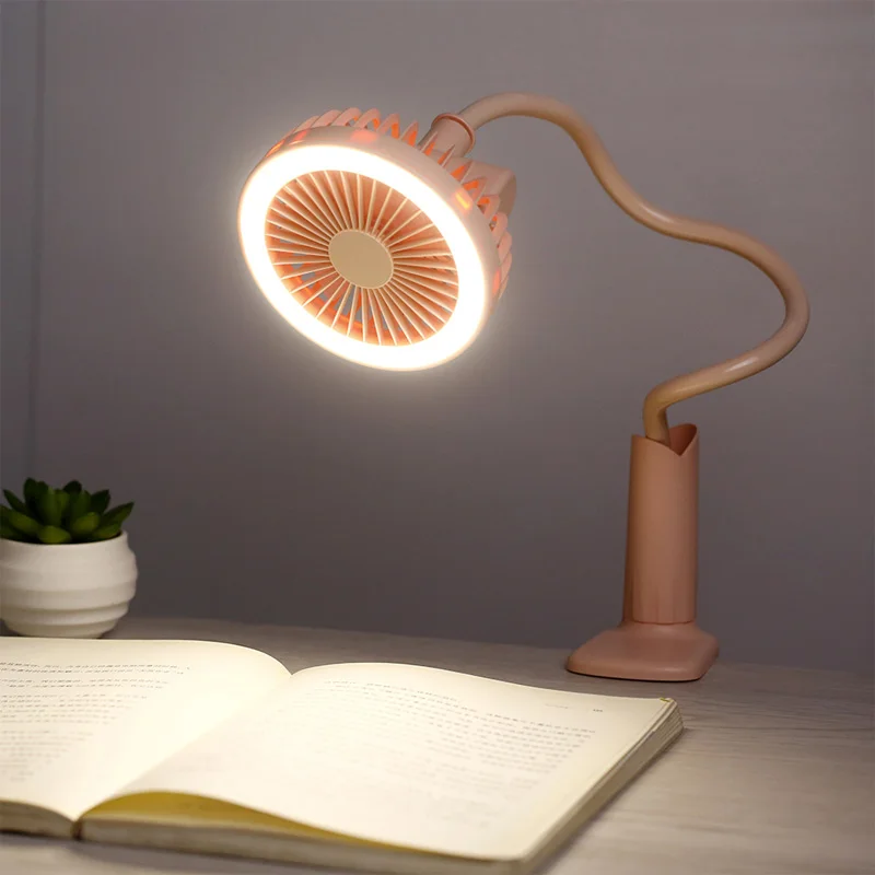 

USB LED schreibtisch lesen Nacht Licht Lampe mit Fan wiederaufladbare Flexible Einstellbare Handliche Schreibtisch Lfter birne