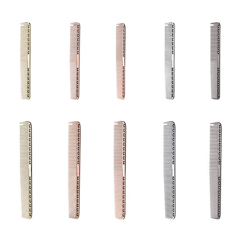 Мужская и женская алюминиевая металлическая расческа для стрижки волос