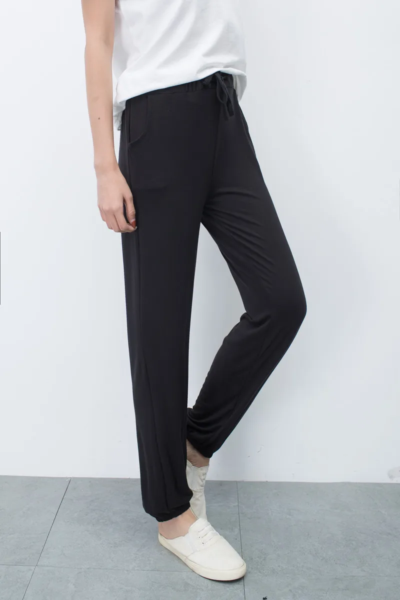 Брюки женские модальные с высокой талией модные элегантные тонкие длинные брюки