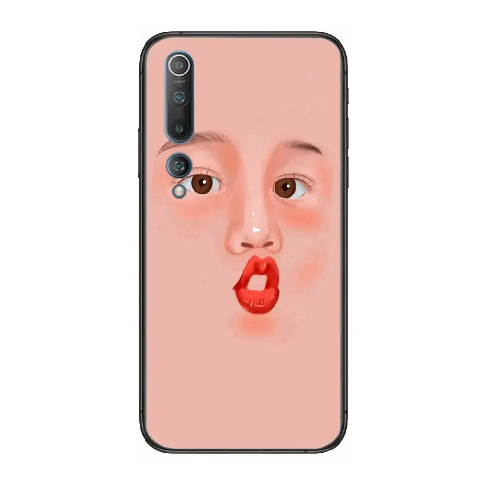 

Beautiful Phone Case For xiaomi mi11 5g 10 liti Ultra 9Pro SE 3 8 Note Anime Black Cover Silicone Back Pretty tpu