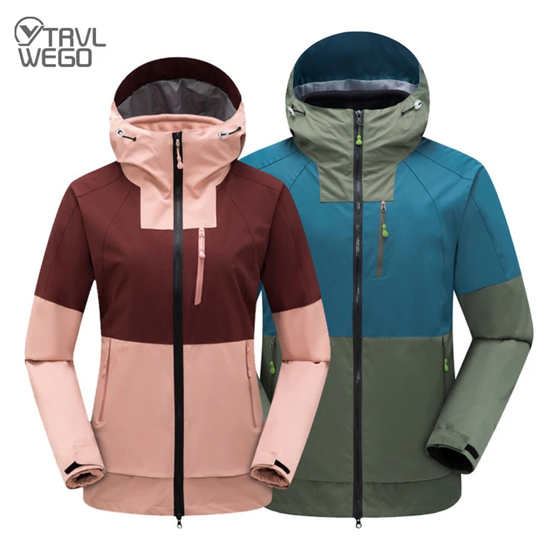 

TRVLWEGO Woman Men Winter Outdoor Fleece Warm Hiking Camping Trekking Sports Hooded Jacket Windbreaker Soft Shell Clothing