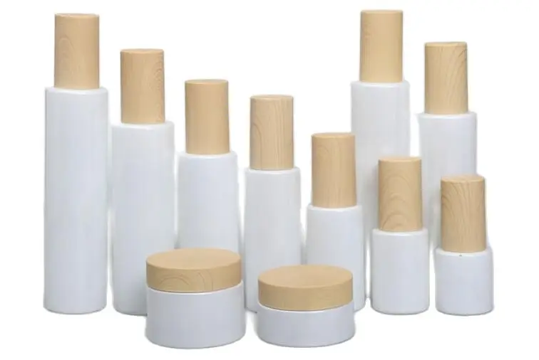 Матовая/зеленая/синяя/белая стеклянная бутылка 120 мл деревянная крышка для