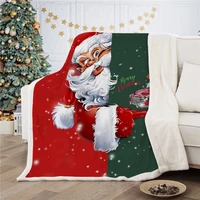red christmas throw blanket santa claus snowflake snowman plush sherpa fleece xmas new year blankets for kids child bed sofa car
