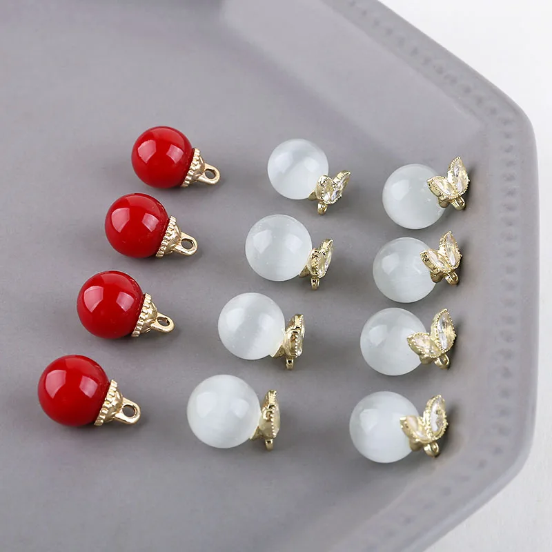 Медное покрытие поддерживает цвет циркон опал красный бисер кулон DIY украшение