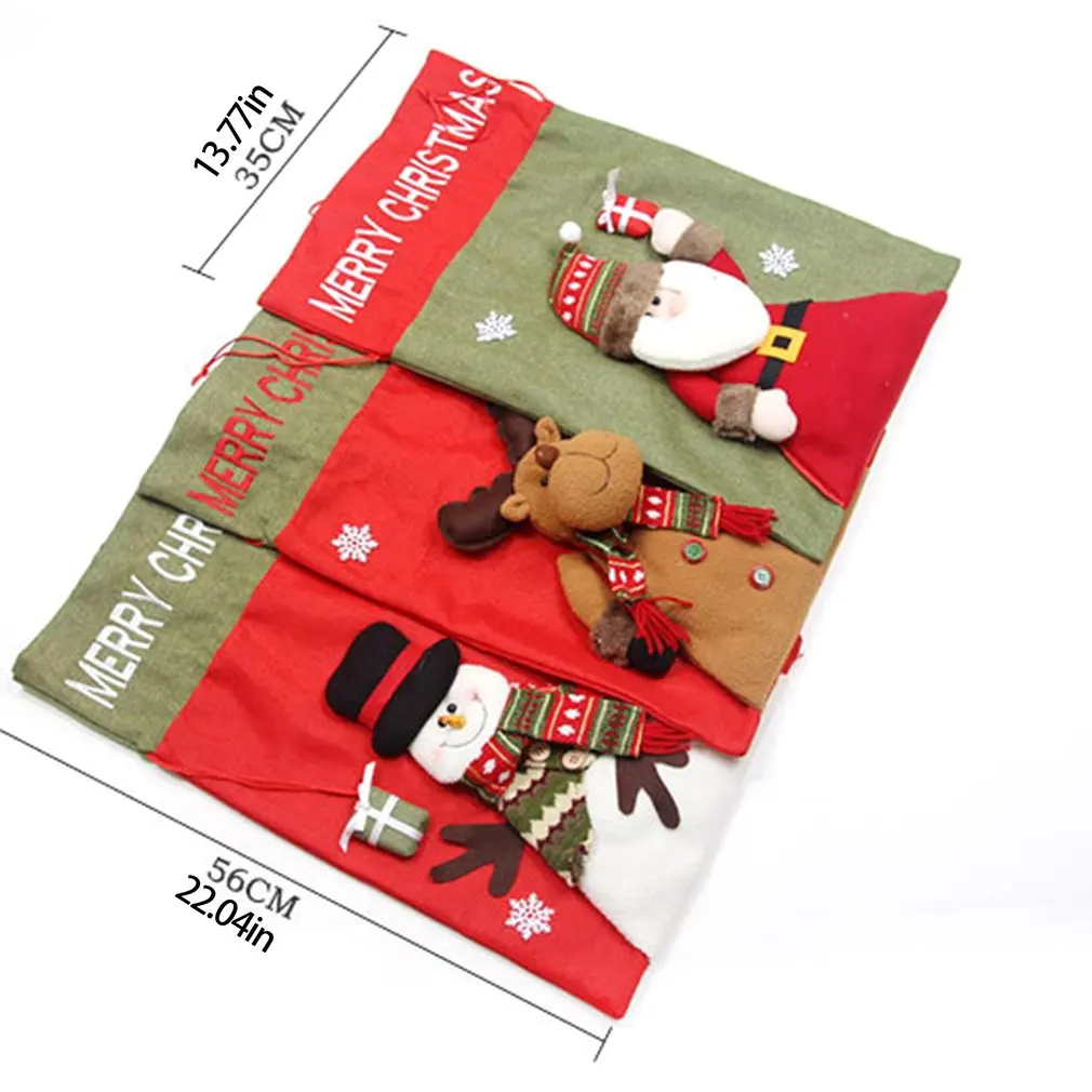 

1 Pcs New Year Christmas Stocking Xmas Gift Bag Noel Christmas Decorations for Home Natal Navidad Elk Snowman Santaclaus