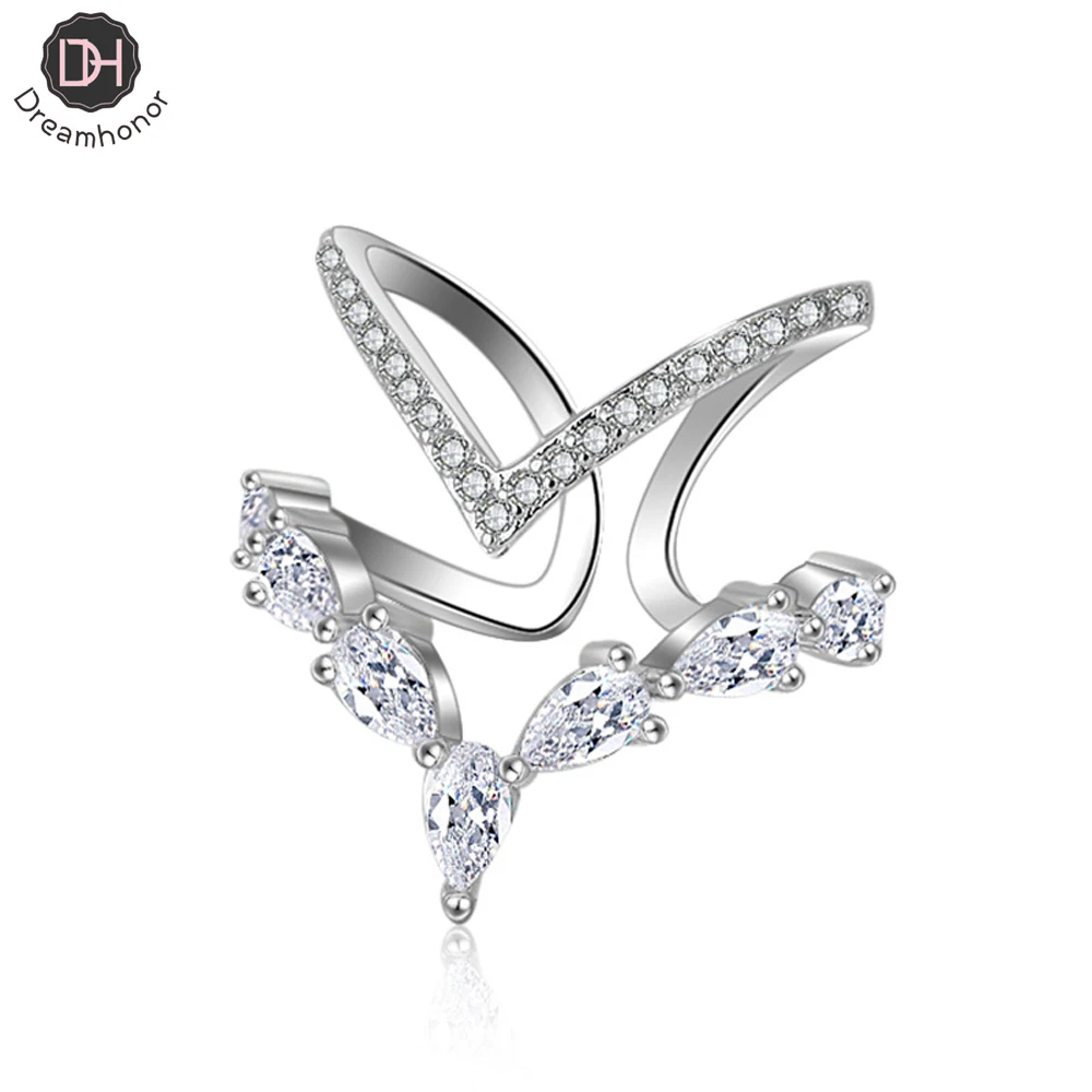 

Женские кольца Dreamhonor, из серебра 925 пробы, с двойным разрезом, с фианитами