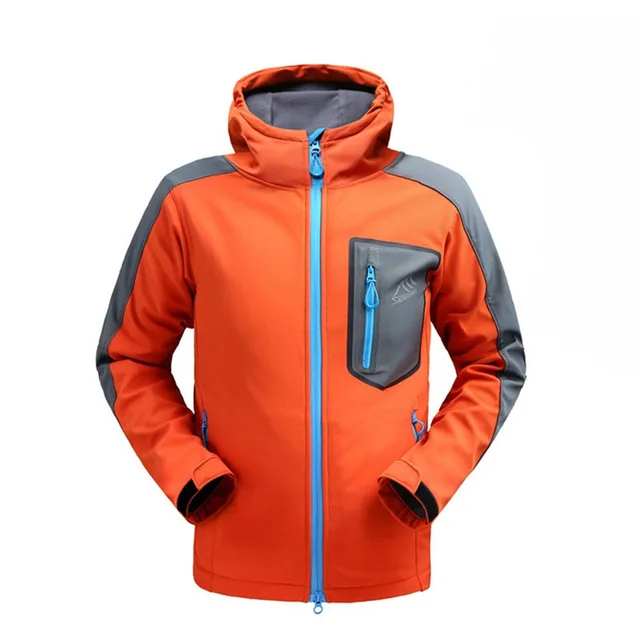 men jacket orange SAENSHING мужские зимние рыболовные водонепроницаемые походные флисовые брюки для пеших прогулок и восхождений на горы лыжные штаны из флиса для путешествий - Цвет: men jacket orange