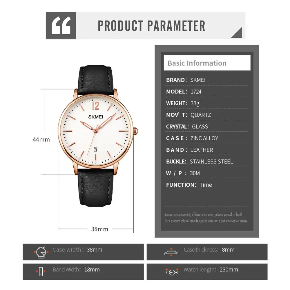 

SKMEI Simple Fashion Quartz Watches For Female 3D Metal Scale Waterproof Women Wristwatches Luminous Date Lady Watch reloj 1724