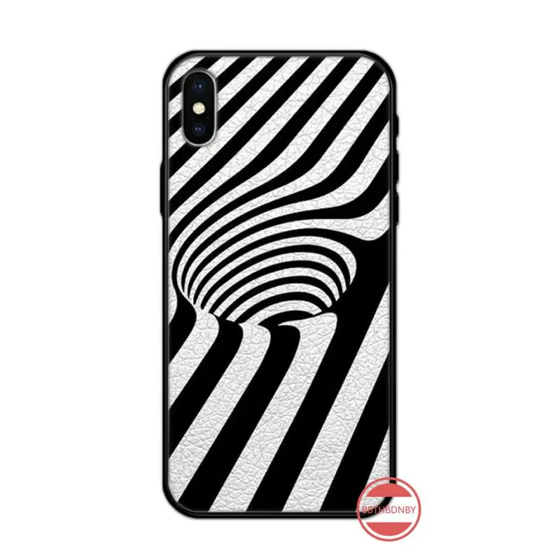 

black and white Psychedelic trippy art pattern Phone Case for iPhone 11 12 pro XS MAX 8 7 6 6S Plus X 5S SE 2020 XR
