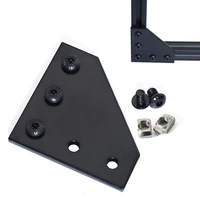2020 series black 90 degree l shape outside joining plate kits with t nuts and round head hex screws