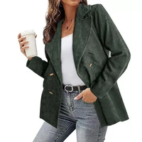 women chic office lady double breasted blazer vintage coat fashion turn down collar long sleeve ladies outerwear stylish tops