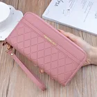 Дизайнерская сумка Lozenge, Женский Длинный кошелек из искусственной кожи, Женский кошелек, вместительный женский клатч, кошельки на молнии для женщин, держатель для карт