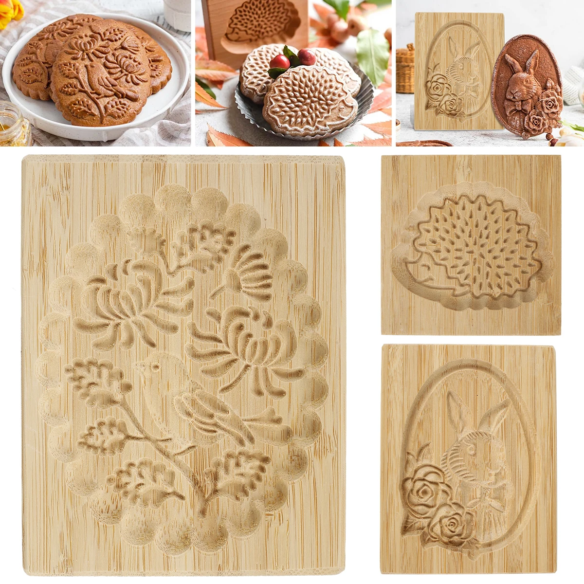 

Формы для тиснения печенья, забавные деревянные формы для выпечки печенья для украшения десертов, подходит для кухни «сделай сам» и семейны...