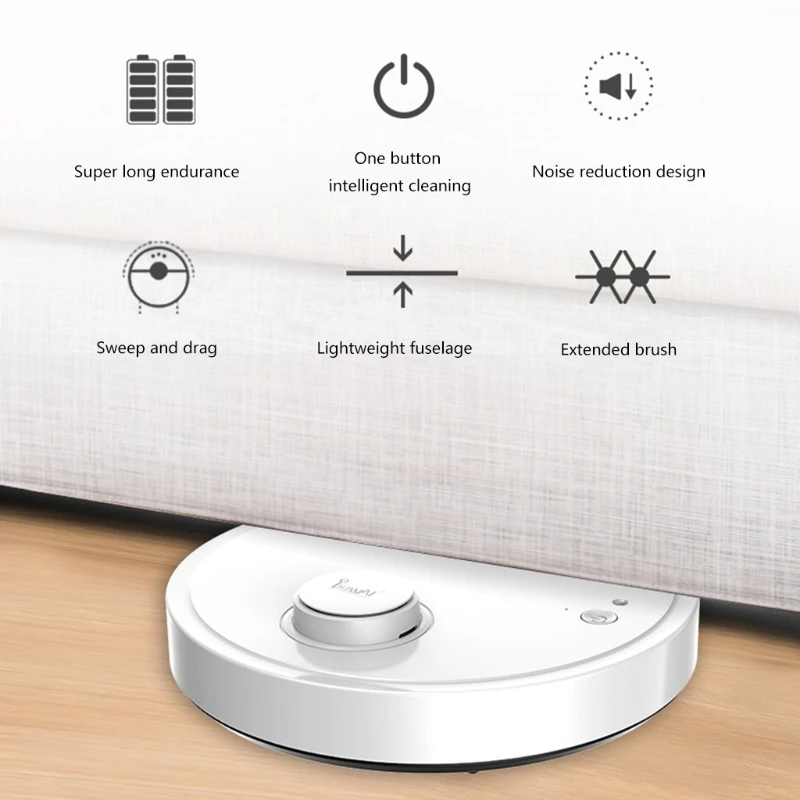 

Robot Vacuum Cleaner Smart Navigation 1500Pa Strong Suction 70mins Runtime Robotic Vacuum Cleane Ideal for Carpet Floor