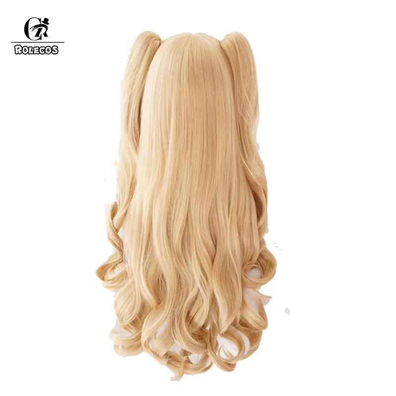 

ROLECOS Game FGO Cosplay Ereshkigal Warm Golden Color Cosplay Headwear Synthetic Hair FGO Cos Women Hair