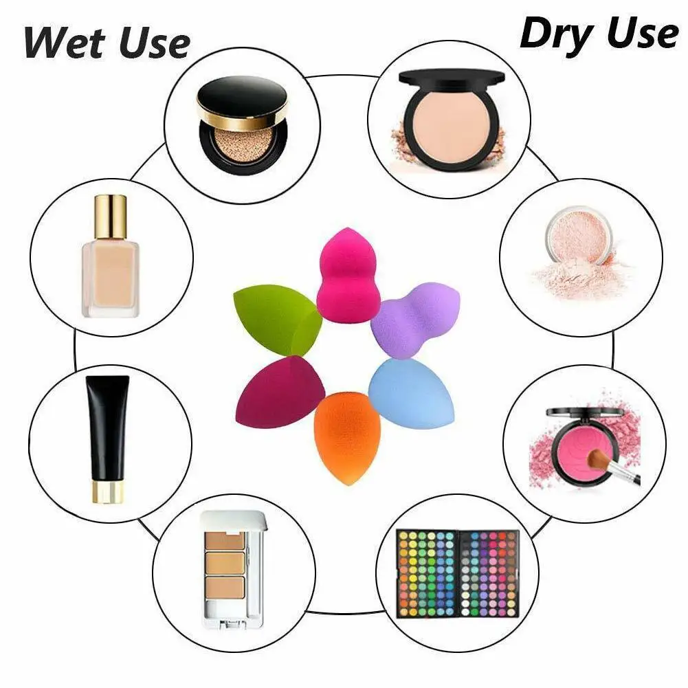 

10Pc Cosmetic Puff Powder Puff Smooth Women's Makeup Sponge & Beauty Tools Make To Shape Up Accessories Foundation Water-dr A4W9