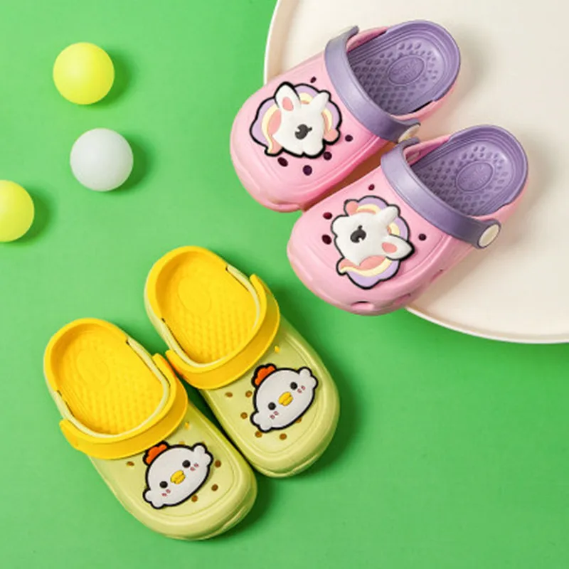 Пляжные сандалии с единорогом для мальчиков и девочек Мягкие Шлепанцы из ЭВА